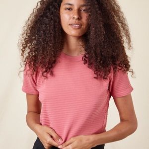 Big Bud Press cropped honeycomb tee in Raspberry Sorbet size P